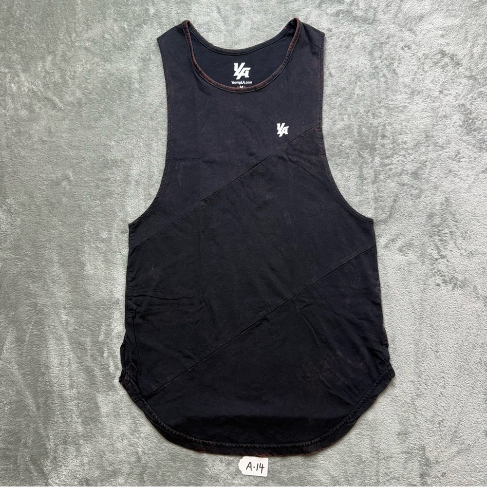 YoungLA Black Athletic Tank Top with Curved  size medium